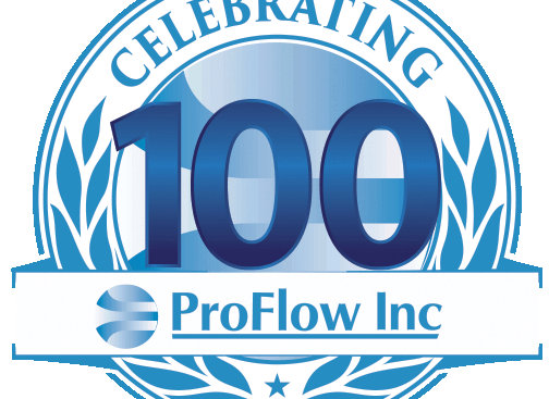 ProFlow Inc logo celebrating 100 years in business.